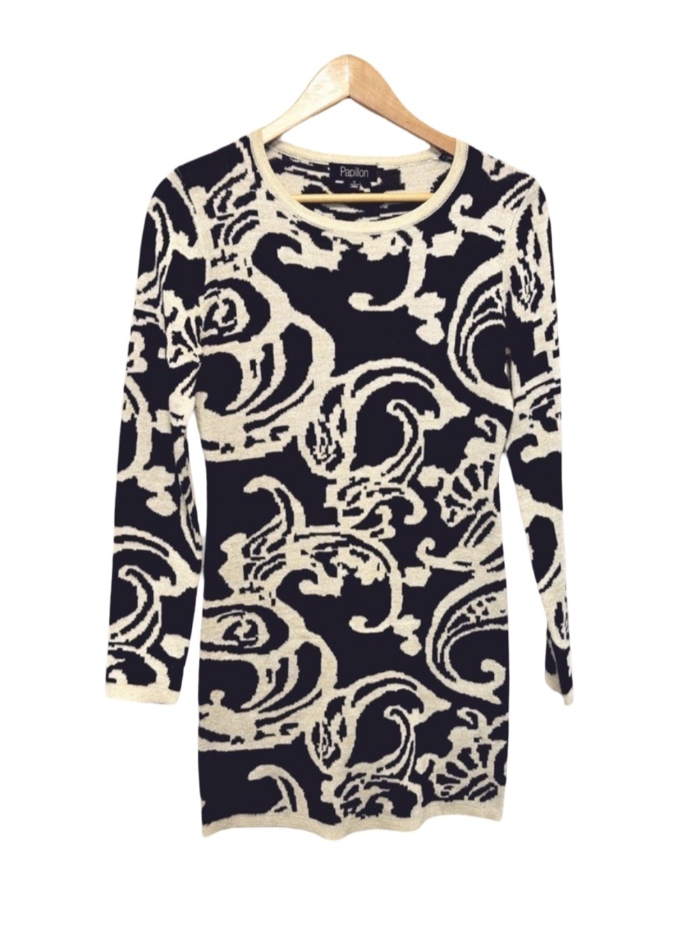 Papillon Blanc Black and Cream Mini Dress